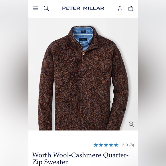 Peter Millar Other - NWT Peter Millar Sweater XL Brown/Blue Quarter Zip